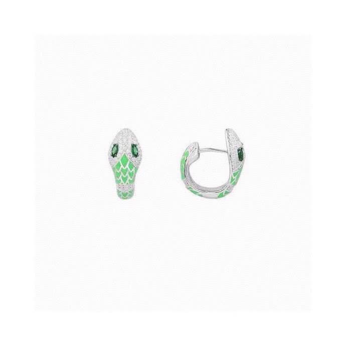APM Monaco Emerald Serpent Hoop Earrings